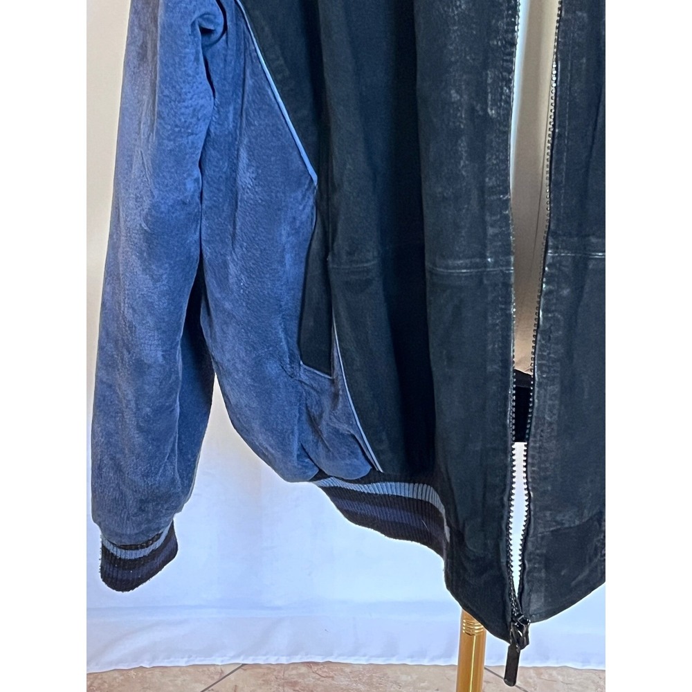 Vintage NFL Seattle Seahawks Jacket Suede Leather Bomber Full‎ Zip Mens XL - Picture 13 of 13